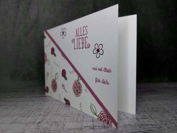 Grußkarte Alles Liebe und viel Glück handgemacht